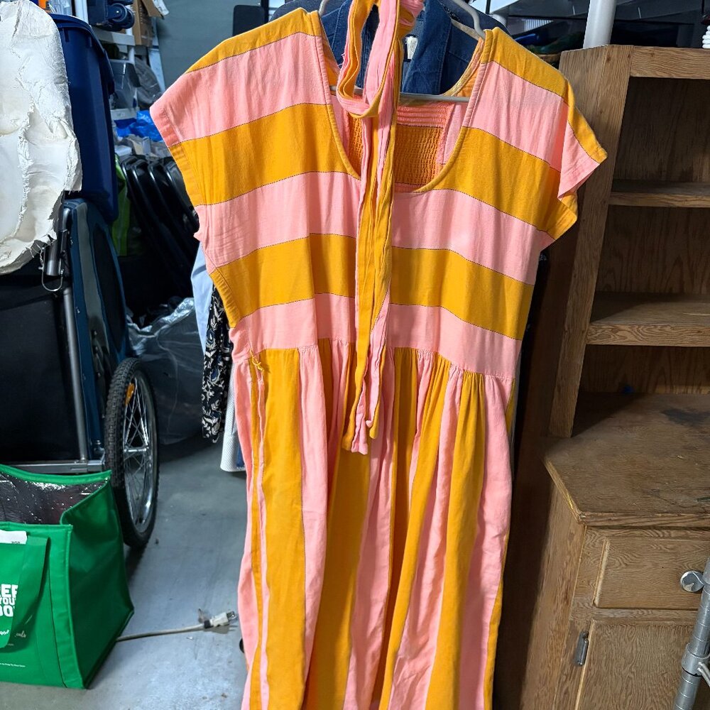Ace & Jig Orange and Pink Striped Dress, Size L